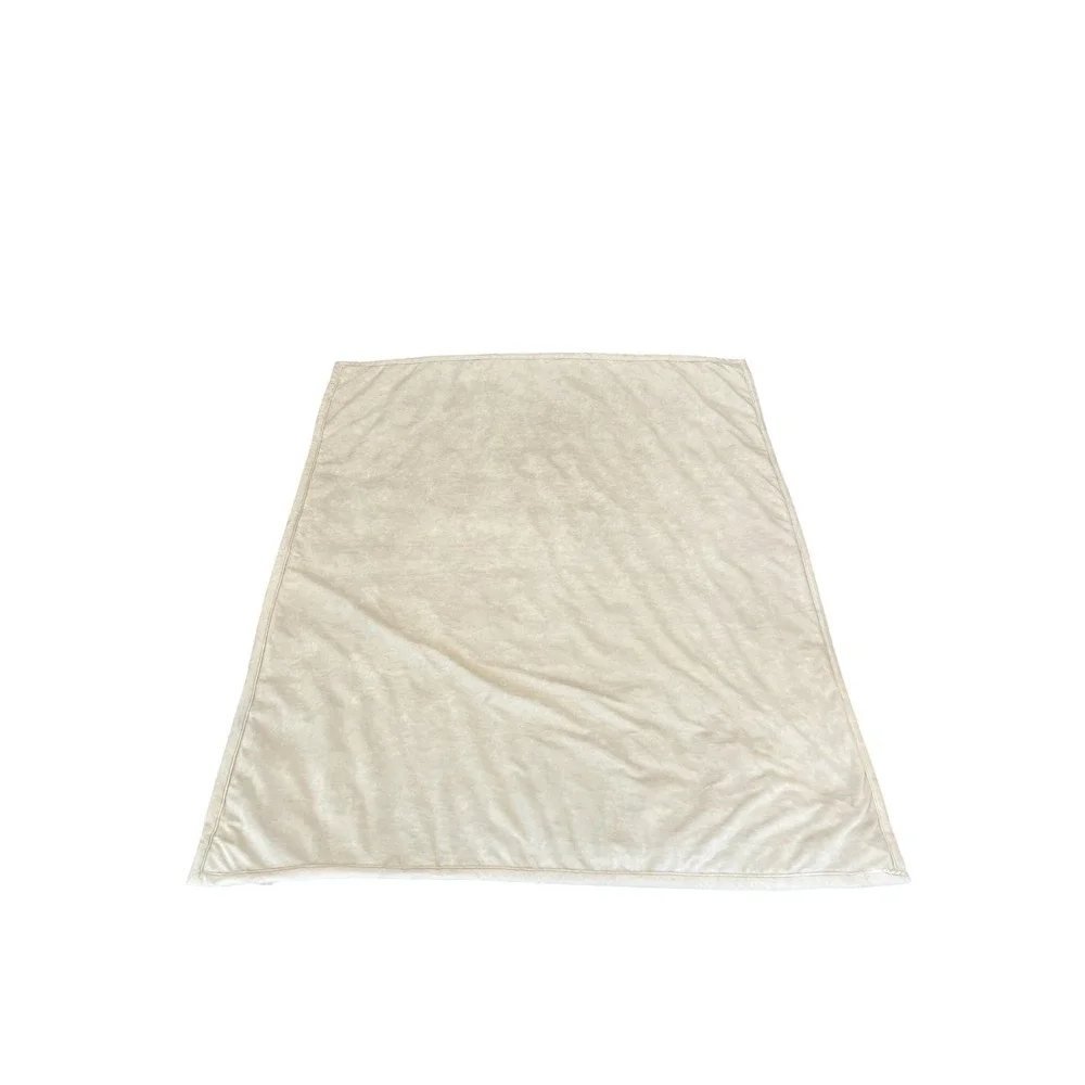POTTERY BARN Faux Fur Ruched Throw Blanket in Champagne